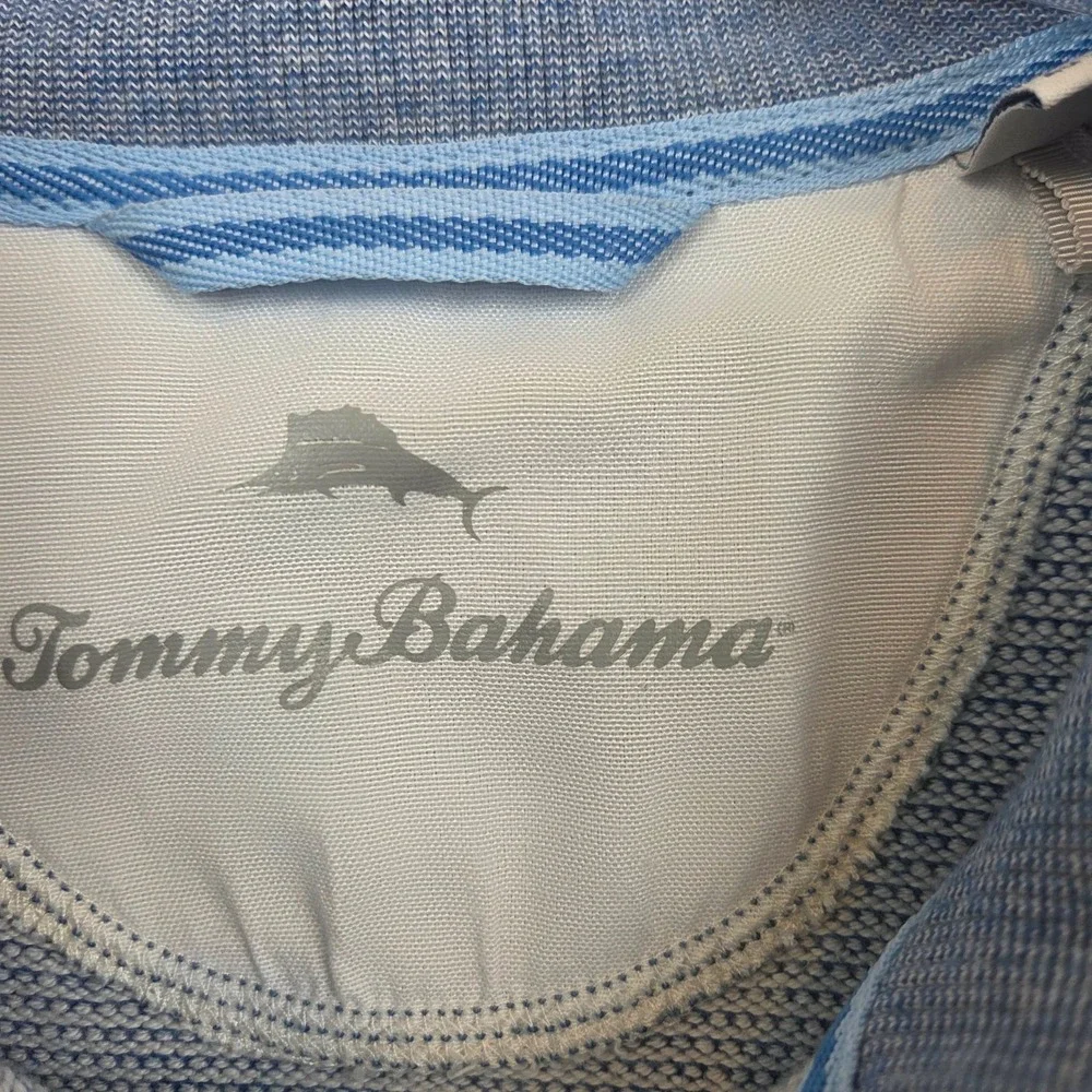 Tommy Bahama Cedar Springs Mens XL Blue Quarter Snap Pullover Sweater Mock Neck